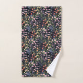 Monogram Tuin Donkere Achtergrond Wilde Bloem Bloe Bad Handdoek (Handdoek)