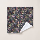 Monogram Tuin Donkere Achtergrond Wilde Bloem Bloe Bad Handdoek (Wasdoekje)
