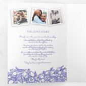 monogram tulips verhaal toewijding bruiloft drieluik programma (Binnenzijde eerst)