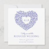 monogram tulpen hart gereduceerd huwelijk aankondiging (Voorkant)