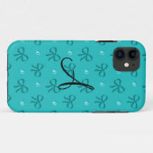 Monogram turkooisdiamanten en bogen Case-Mate iPhone case (Achterkant (horizontaal))