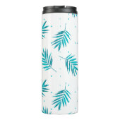 Monogram Turkooise tropische palmbladeren Thermosbeker (Achterkant)