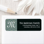 Monogram Turquoise & Black D2 Return Address Label (Insitu)