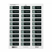 Monogram Turquoise & Black D2 Return Address Label (Full Sheet)