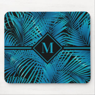 Monogram Turquoise Black Palms Muismat