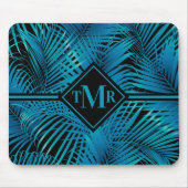 Monogram Turquoise Black Palms Muismat (Voorkant)