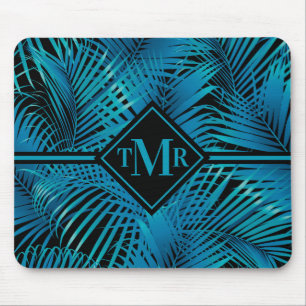 Monogram Turquoise Black Palms Muismat