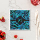 Monogram Turquoise Black Palms Servet (Insitu)