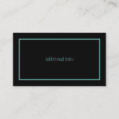 Monogram Turquoise & Black Pearl Floral Card Visitekaartje (Achterkant)