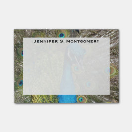 Monogram Turquoise Blauw Lime Groen Pauwveer Post-it® Notes