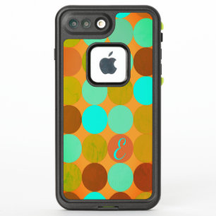 Monogram Turquoise Blue Green & Oranje Circles