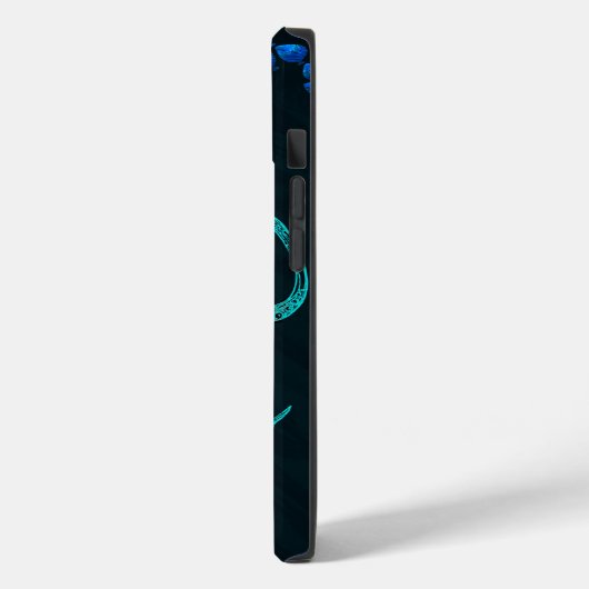 Monogram Turquoise & Blue Octopus Case-Mate iPhone Case (Achterkant / Links)