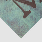 Monogram Turquoise Copper Rustic Texture Grunge Tissuepapier (Detail)