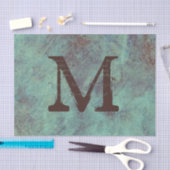 Monogram Turquoise Copper Rustic Texture Grunge Tissuepapier (Craft)