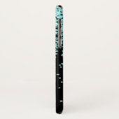 Monogram Turquoise en Black Glitter Sparkle Case-Mate iPhone Case (Achterkant/links)