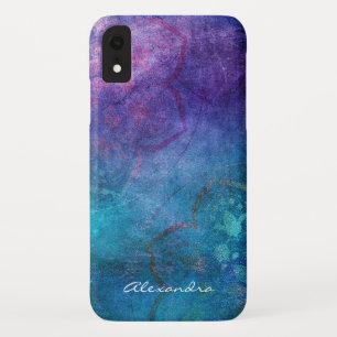 Monogram Turquoise en Green Lotus Flower Case-Mate iPhone Case