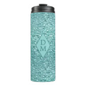 Monogram Turquoise Faux Glass Mosaic Thermosbeker (Voorkant)