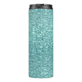 Monogram Turquoise Faux Glass Mosaic Thermosbeker (Achterkant)