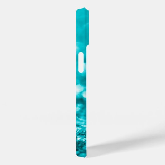 Monogram Turquoise Glitter Case-Mate iPhone Case (Achterkant / Rechts)