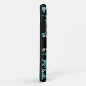 Monogram turquoise glitter cheetah patroon Case-Mate iPhone case (Achterkant/rechts)