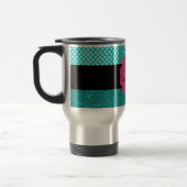 Monogram turquoise glitter reisbeker (Links)