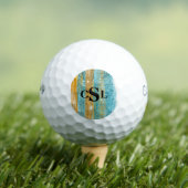 Monogram Turquoise Gold Glitter Elegant Chic Girly Golfballen (Insitu Shirt)
