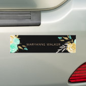 monogram turquoise goudpons bumpersticker (Op auto)