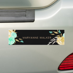 monogram turquoise goudpons bumpersticker