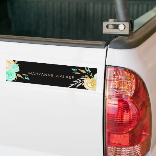 monogram turquoise goudpons bumpersticker (Op Truck)