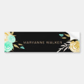 monogram turquoise goudpons bumpersticker (Voorkant)