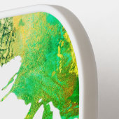 Monogram Turquoise Green Blue Splatter Waterverf Pickleball Paddle (Links Detail)