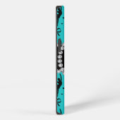 Monogram turquoise gymnastiek hartenbogen iPhone hoesje (Rechterkant)