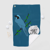  Monogram Turquoise Jay Bird Golfhanddoek (Insitu)