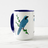 Monogram Turquoise Jay Bird Mok (Voorkant links)