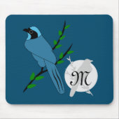 Monogram Turquoise Jay Bird Muismat (Voorkant)