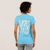 Monogram Turquoise Kleur Gestreept Zebra Patroon T-shirt (Achterkant volledig)