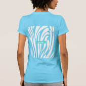 Monogram Turquoise Kleur Gestreept Zebra Patroon T-shirt (Achterkant)