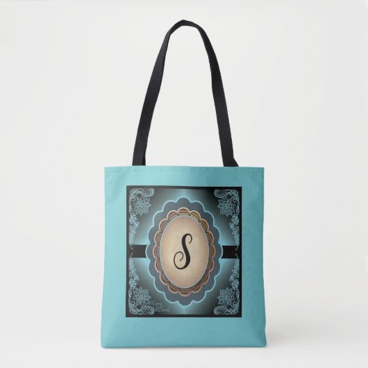 Monogram Turquoise Lace Canvas tas (Voorkant)