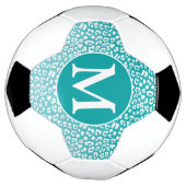 Monogram Turquoise Leopard Print Voetbal (Gedraaid)
