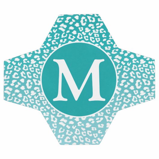 Monogram Turquoise Leopard Print Voetbal (Enkel)