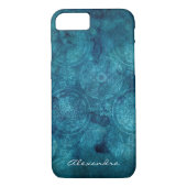 Monogram Turquoise Mandala Waterverf Pattern Case-Mate iPhone Case (Achterkant)