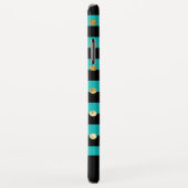 Monogram turquoise met zwarte strepen en goudfolie Case-Mate iPhone case (Achterkant/rechts)