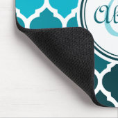 Monogram Turquoise Ombre Moroccan Lattice Pattern Muismat (Hoek)