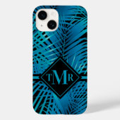 Monogram Turquoise Palm Case-Mate iPhone Case (Achterkant)