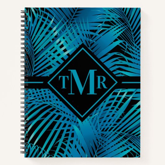 Monogram Turquoise Palm Notitieboek (Voorkant)