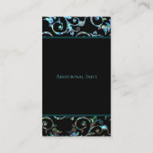 Monogram Turquoise Pearl Floral Visitekaartje (Achterkant)
