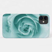 Monogram Turquoise Roos iPhone Case-Mate iPhone Case (Achterkant (horizontaal))