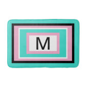 Monogram turquoise roze zwart geometrisch badmat (Voorkant)
