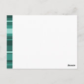 Monogram turquoise strepen briefkaart (Achterkant)