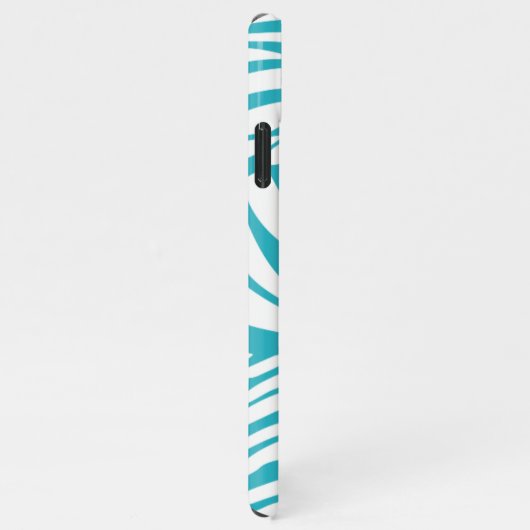Monogram Turquoise Striped Zebra Pattern Trendy Ca iPhone Hoesje (Rechterkant)